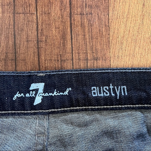7 for all mankind austyn blue jeans Sz 38 waist button zip waist - Picture 2 of 7